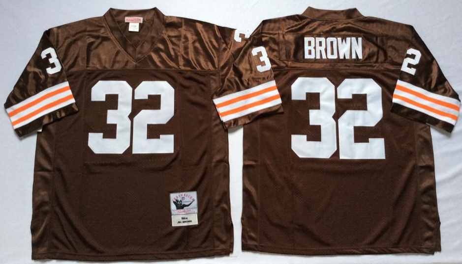 Men NFL Cleveland Browns 32 Brown brown Mitchell Ness jerseys